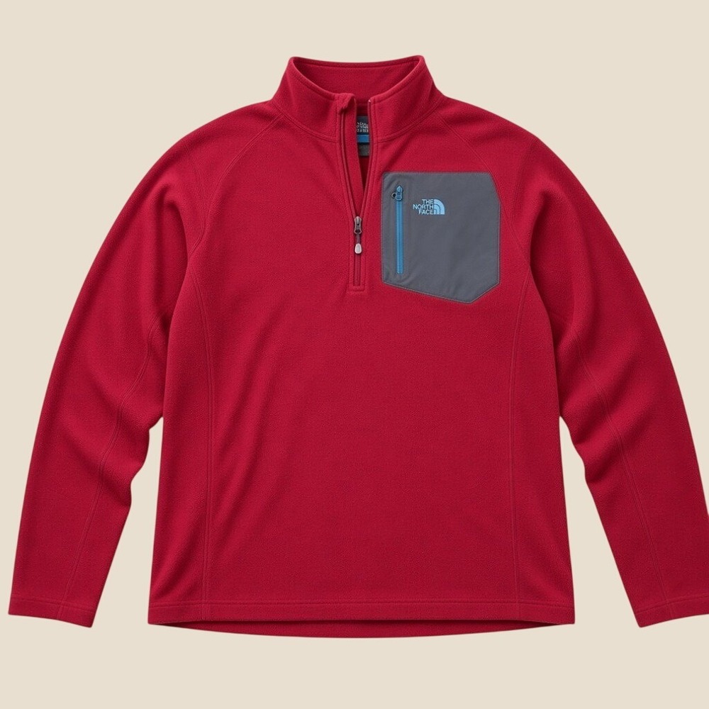 The North Face Polartec Classic Fleece Quarter Zip Pullover Red Mens Large